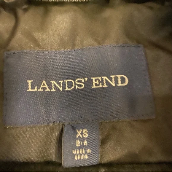 Lands' End Black Squall Parka Down Coat with Faux Fur Trim. - Picture 5 of 8